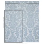 ANNA DAMASK Fabric – SOFT BLUE | Schumacher | Wallpaper Twin ANNA DAMASK fabric SOFT BLUE color by Schumacher