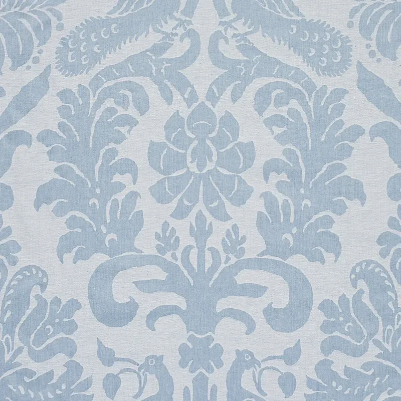ANNA DAMASK Fabric – SOFT BLUE | Schumacher | Wallpaper Twin ANNA DAMASK fabric SOFT BLUE color by Schumacher