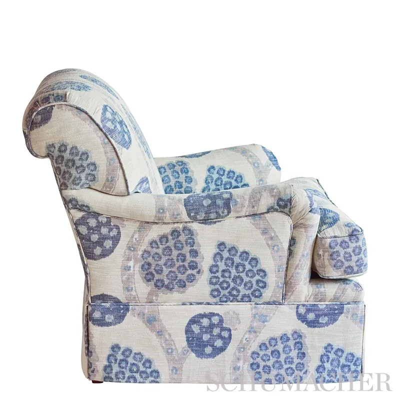 ANNABEL WARP PRINT Fabric – BLUE | Schumacher | Wallpaper Tw ANNABEL WARP PRINT fabric BLUE color by Schumacher