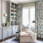 ANNABEL WARP PRINT Fabric – BLUE | Schumacher | Wallpaper Tw ANNABEL WARP PRINT fabric BLUE color by Schumacher