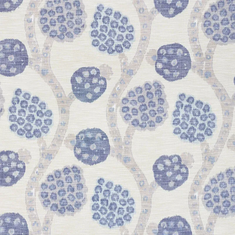 ANNABEL WARP PRINT fabric BLUE color by Schumacher