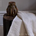ANNI TEXTURED WOOL fabric IVORY color by Schumacher