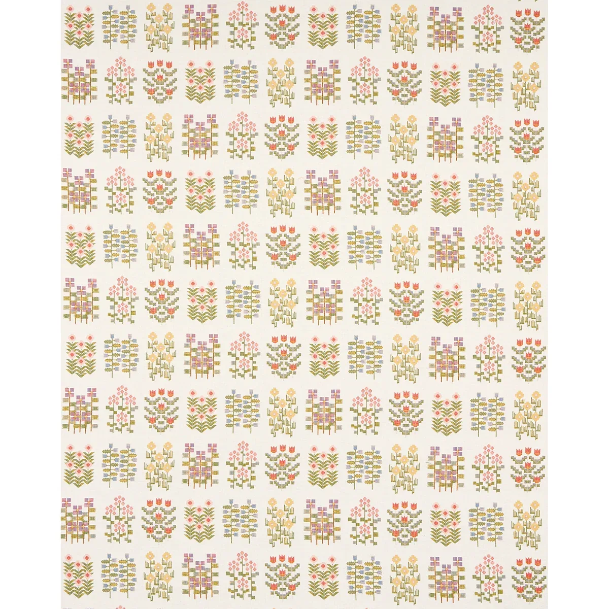 ANNIKA FLORAL TAPESTRY fabric MULTI ON IVORY color by Schumacher