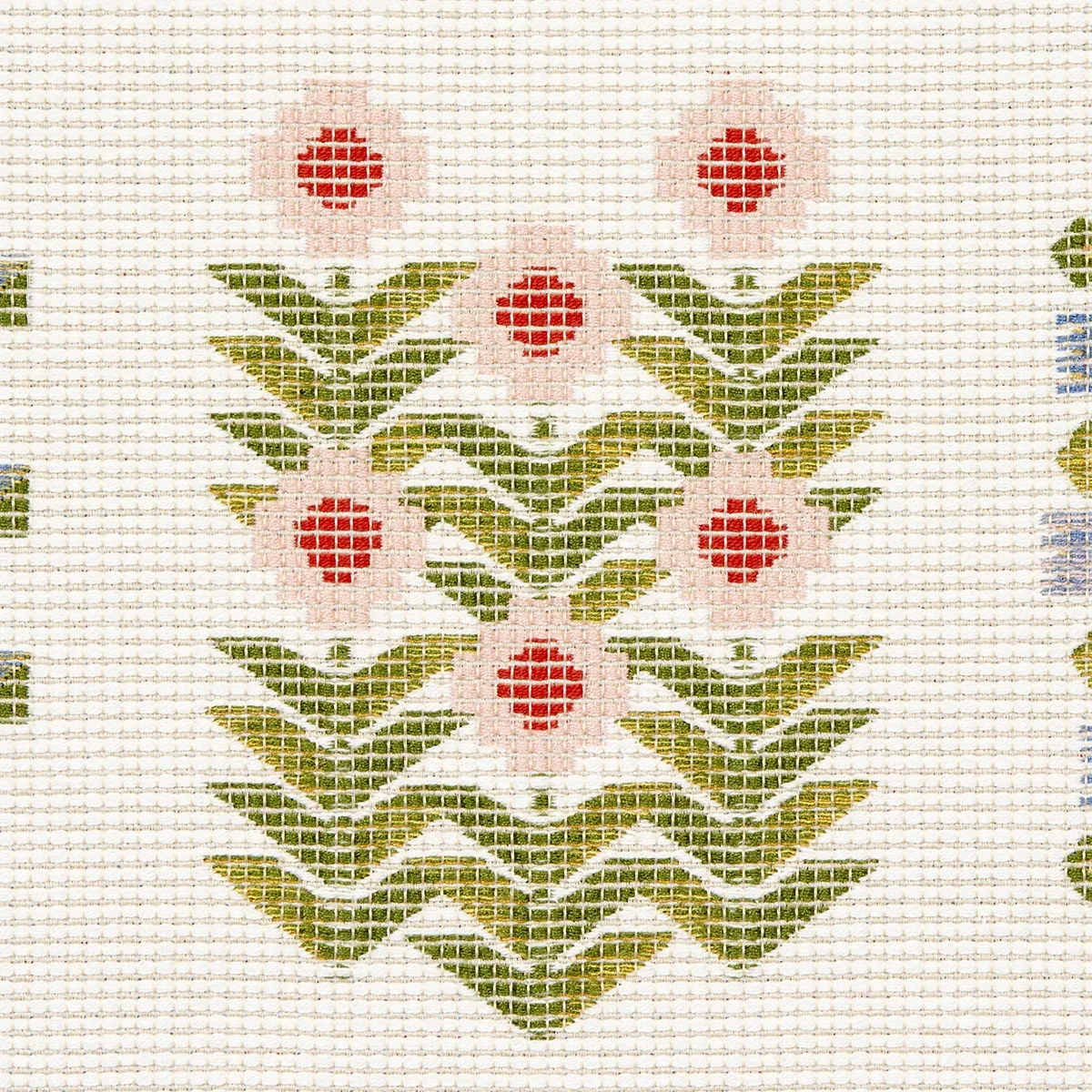 ANNIKA FLORAL TAPESTRY fabric MULTI ON IVORY color by Schumacher