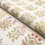 ANNIKA FLORAL TAPESTRY fabric MULTI ON IVORY color by Schumacher