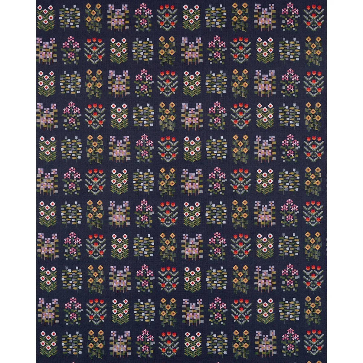 ANNIKA FLORAL TAPESTRY Fabric – MULTI ON NAVY | Schumacher | ANNIKA FLORAL TAPESTRY fabric MULTI ON NAVY color by Schumacher