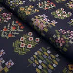 ANNIKA FLORAL TAPESTRY Fabric – MULTI ON NAVY | Schumacher | ANNIKA FLORAL TAPESTRY fabric MULTI ON NAVY color by Schumacher