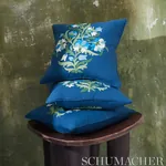 ANTALYA MEDALLION EMBROIDERY Fabric – AEGEAN | Schumacher | ANTALYA MEDALLION EMBROIDERY fabric AEGEAN color by Schumacher