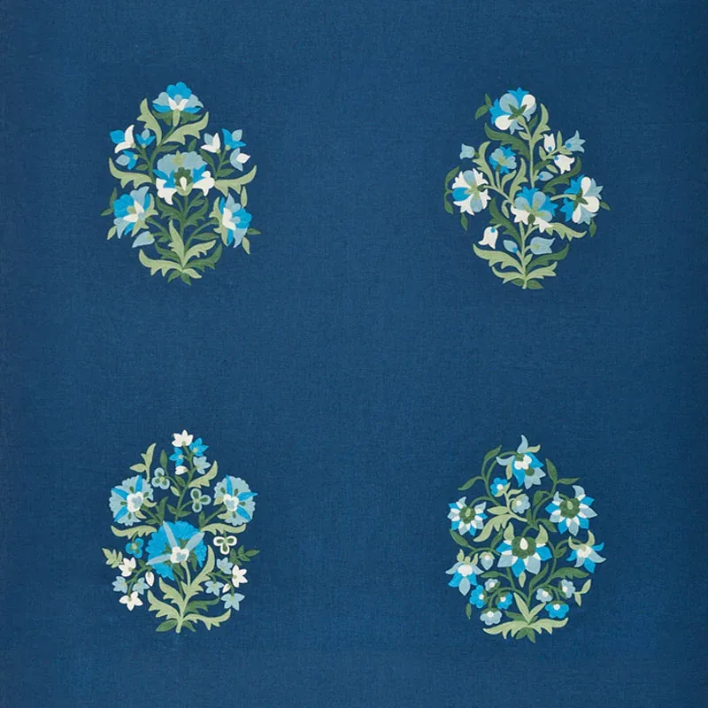 ANTALYA MEDALLION EMBROIDERY fabric AEGEAN color by Schumacher