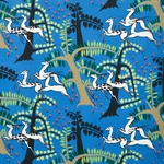 ANTELOPES Fabric – COBALT | Schumacher | Wallpaper Twins ANTELOPES fabric COBALT color by Schumacher