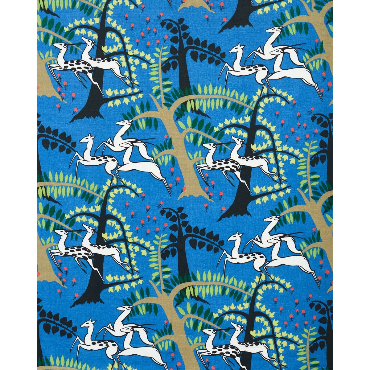 ANTELOPES Fabric – COBALT | Schumacher | Wallpaper Twins ANTELOPES fabric COBALT color by Schumacher