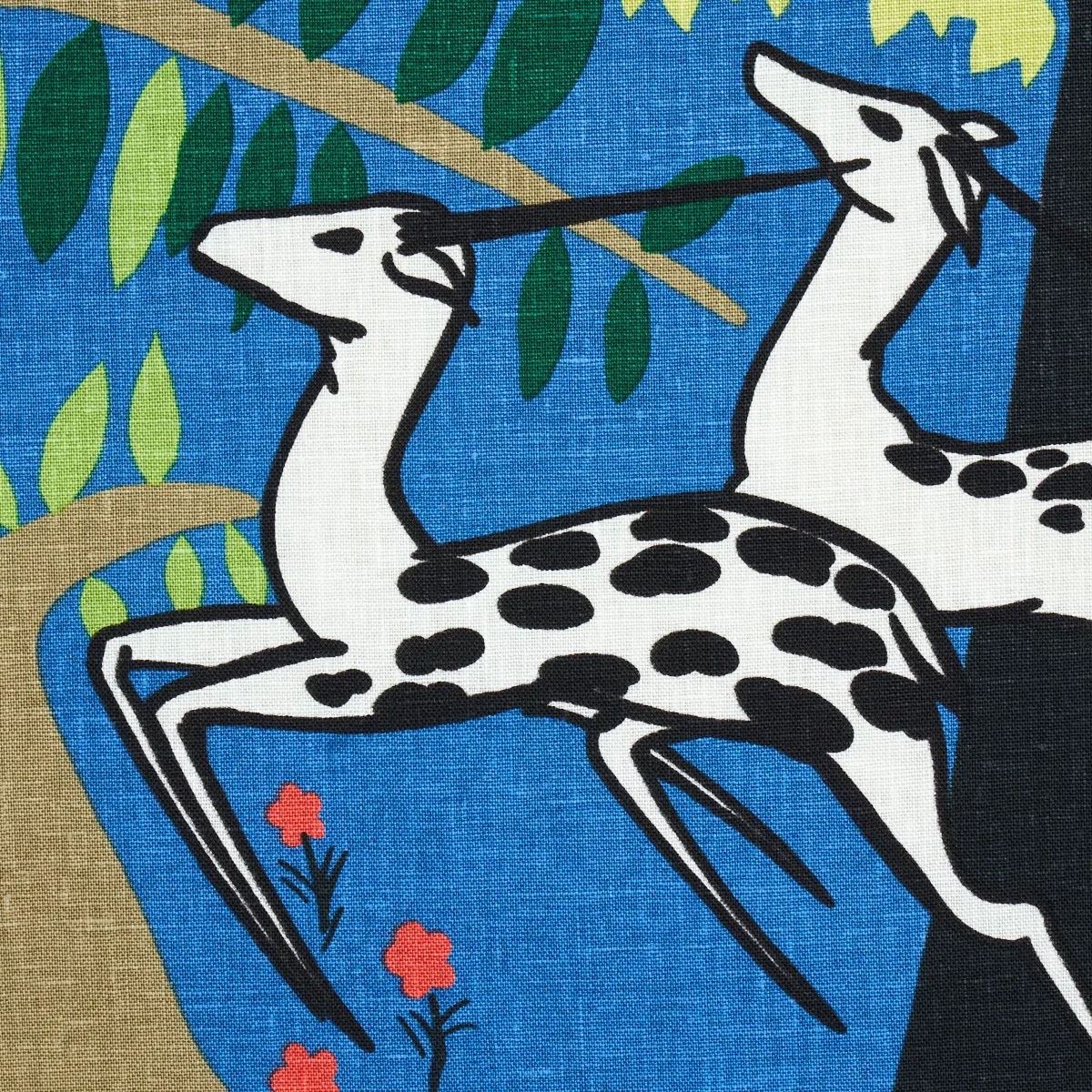 ANTELOPES Fabric – COBALT | Schumacher | Wallpaper Twins ANTELOPES fabric COBALT color by Schumacher