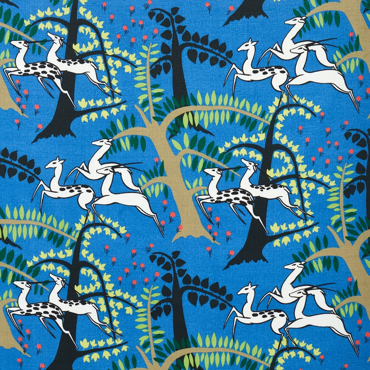 ANTELOPES fabric COBALT color by Schumacher