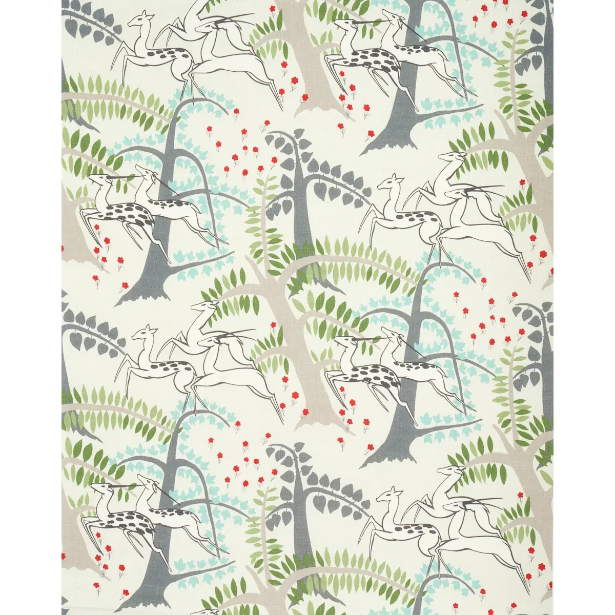ANTELOPES Fabric – IVORY | Schumacher | Wallpaper Twins ANTELOPES fabric IVORY color by Schumacher