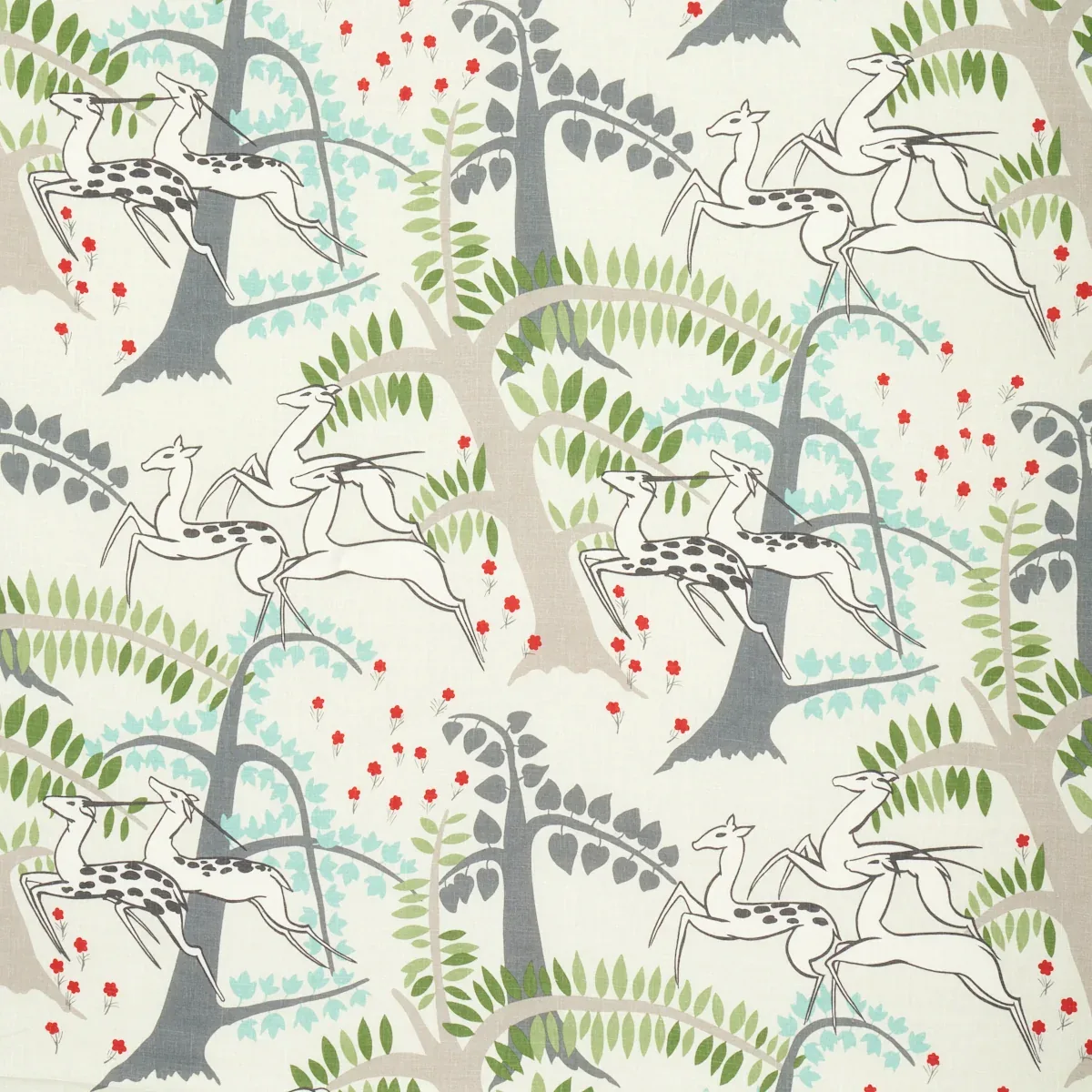 ANTELOPES fabric IVORY color by Schumacher