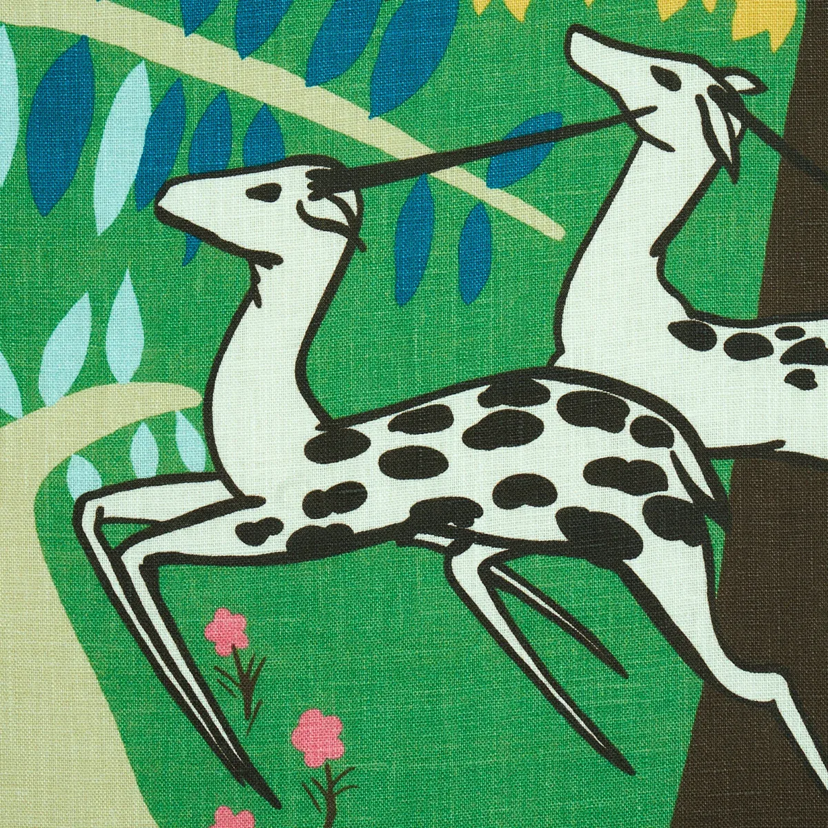 ANTELOPES Fabric – JADE | Schumacher | Wallpaper Twins ANTELOPES fabric JADE color by Schumacher
