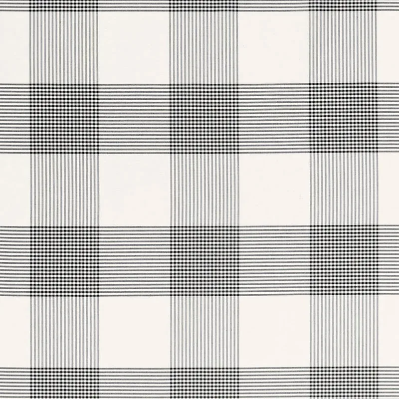 ANTIGUA PLAID fabric JET color by Schumacher