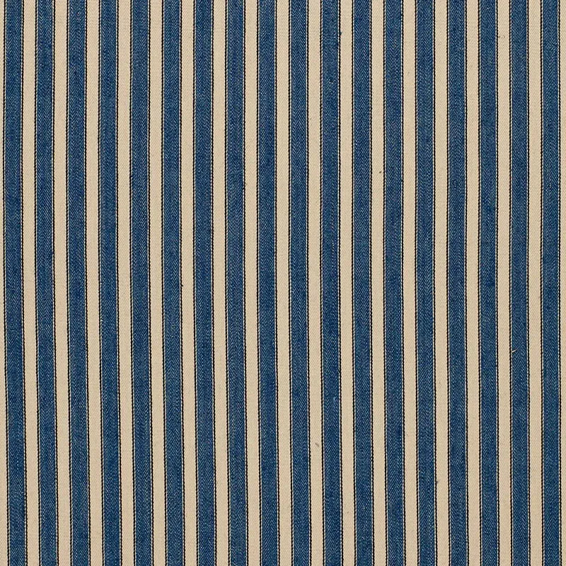 ANTIQUE TICKING STRIPE fabric DENIM color by Schumacher