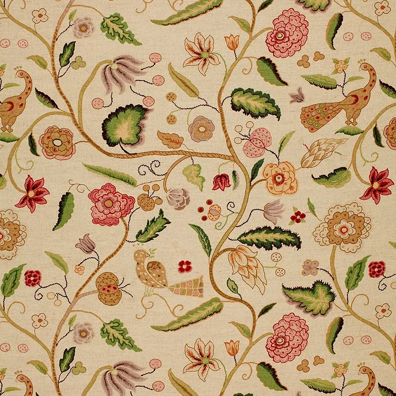 APSLEY VINE fabric ROSE color by Schumacher