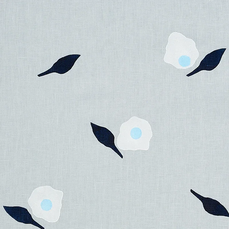 AQUINNAH HAND BLOCK Fabric – SKY | Schumacher | Wallpaper Tw AQUINNAH HAND BLOCK fabric SKY color by Schumacher