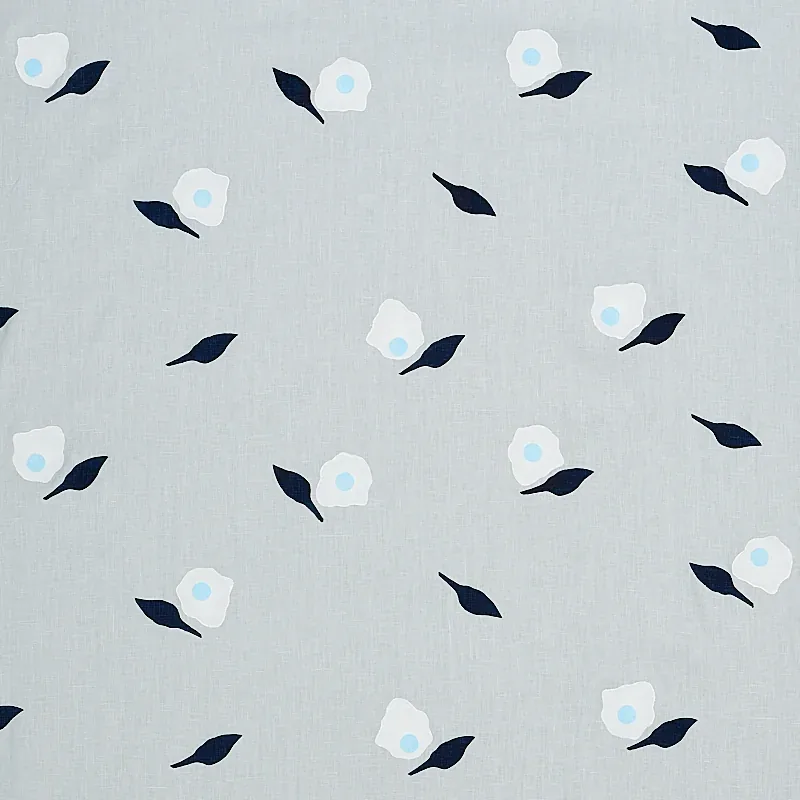 AQUINNAH HAND BLOCK fabric SKY color by Schumacher