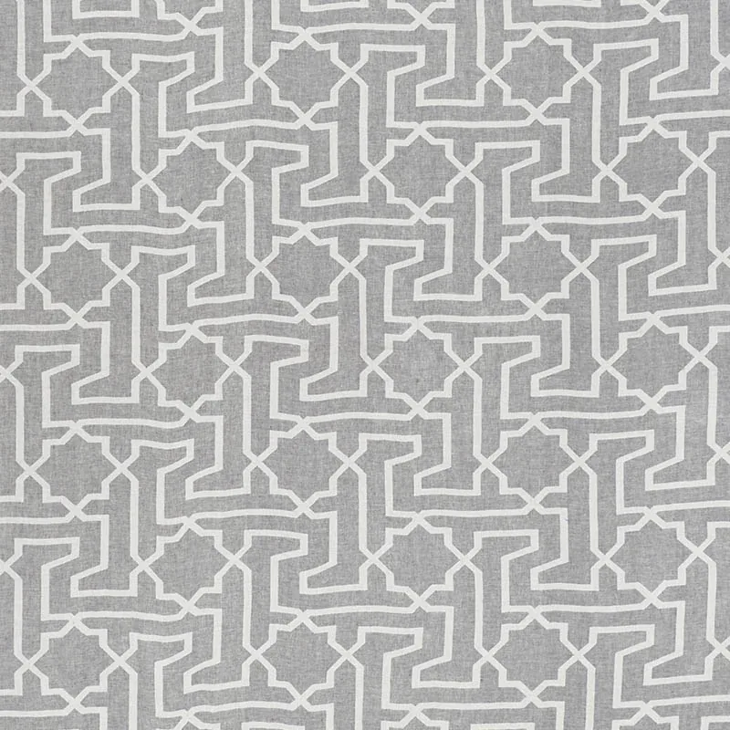 ARABESQUE MAZE SHEER fabric GREY color by Schumacher