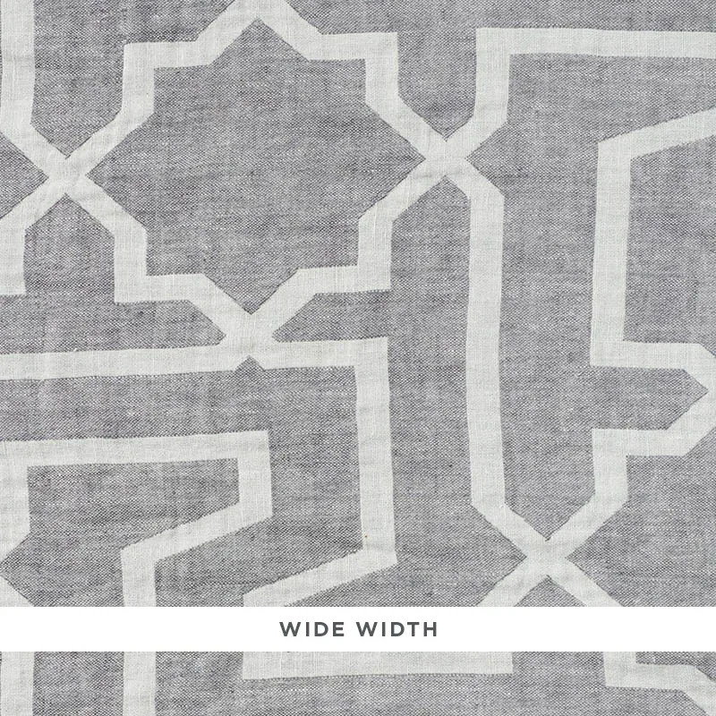 ARABESQUE MAZE SHEER fabric GREY color by Schumacher