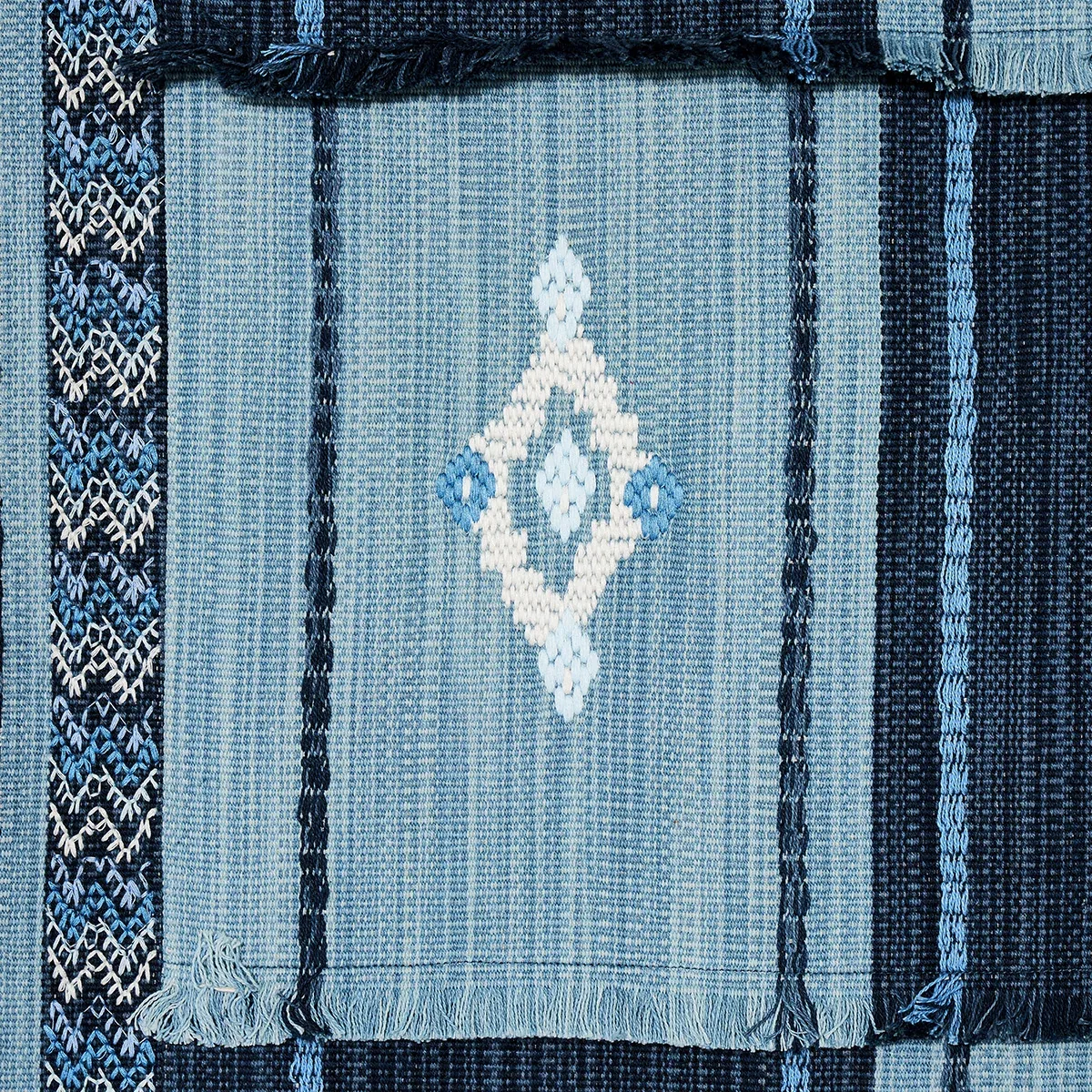 ARAVALI PATCHWORK Fabric – DENIM AND INDIGO | Schumacher | W ARAVALI PATCHWORK fabric DENIM AND INDIGO color by Schumacher