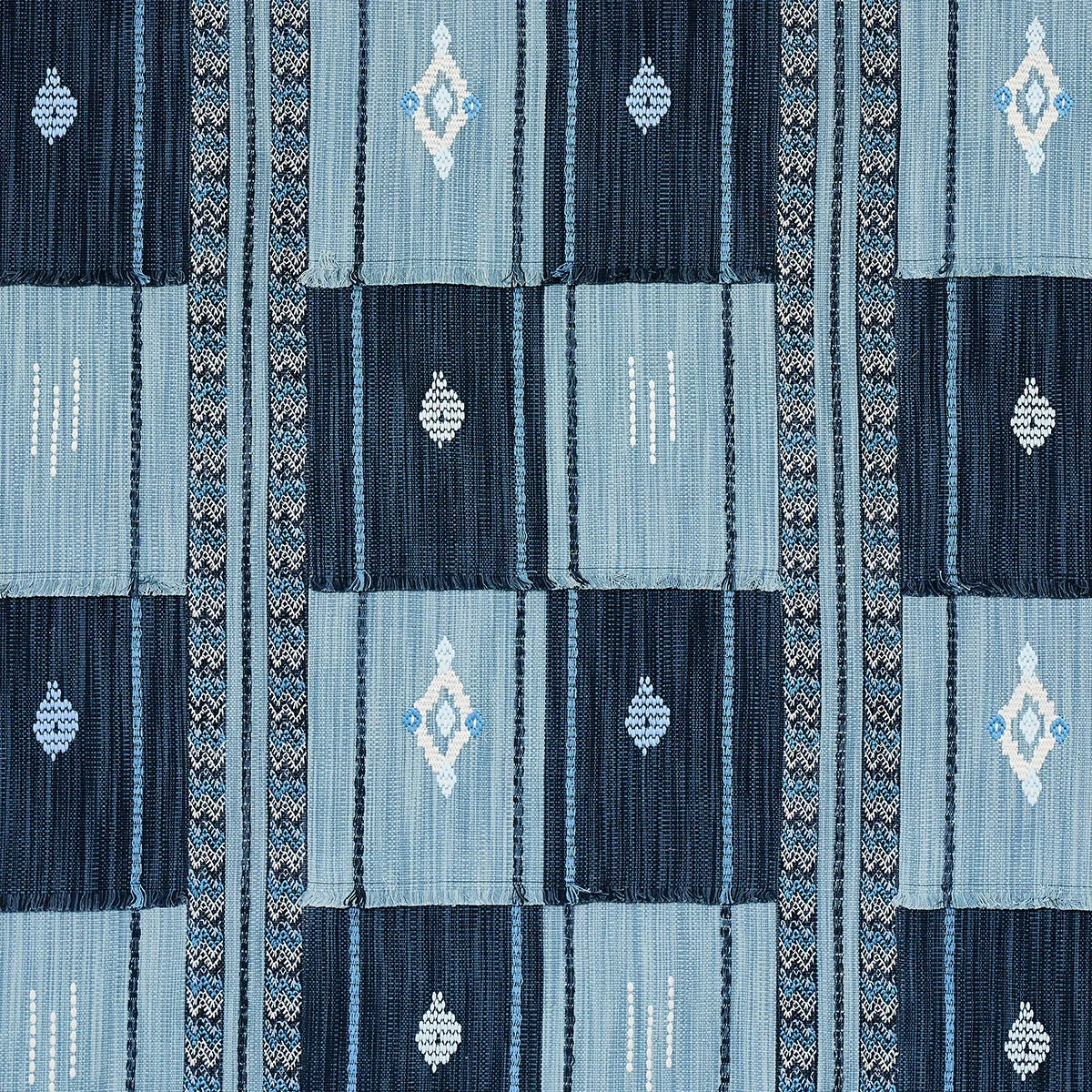 ARAVALI PATCHWORK fabric DENIM AND INDIGO color by Schumacher