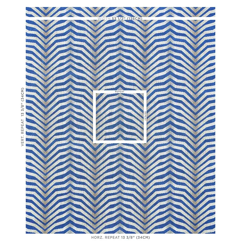 ARCURE ÉPINGLÉ fabric COBALT color by Schumacher