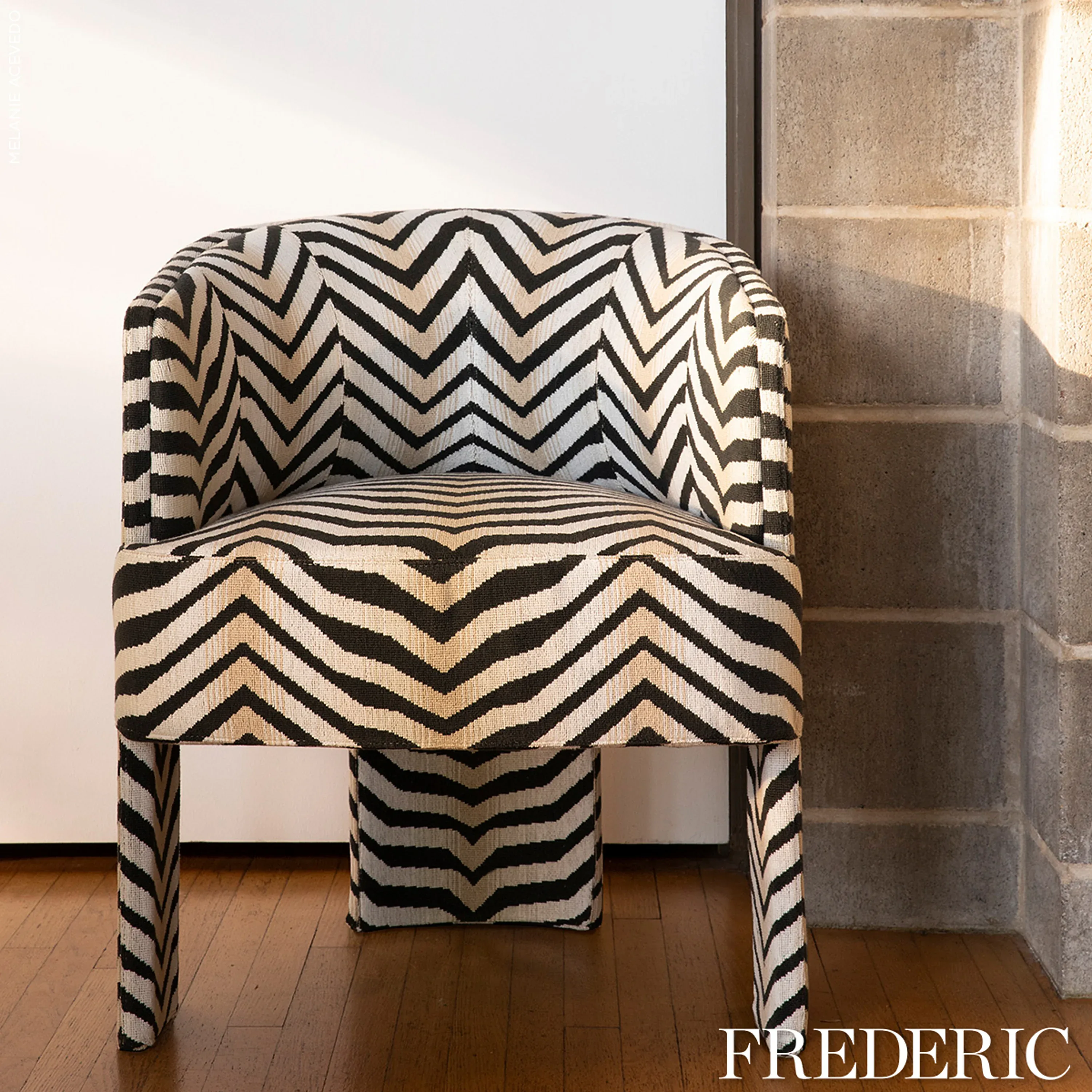 ARCURE ÉPINGLÉ fabric ZEBRA BLACK color by Schumacher