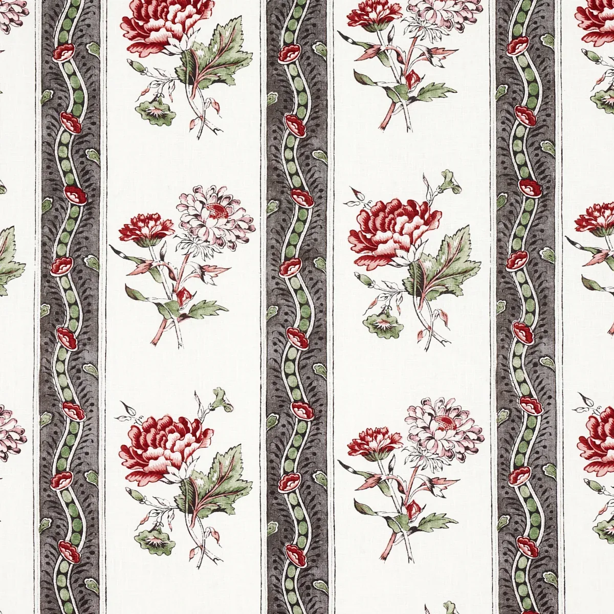 ARIANA FLORAL STRIPE fabric CHELSEA GARDEN color by Schumacher