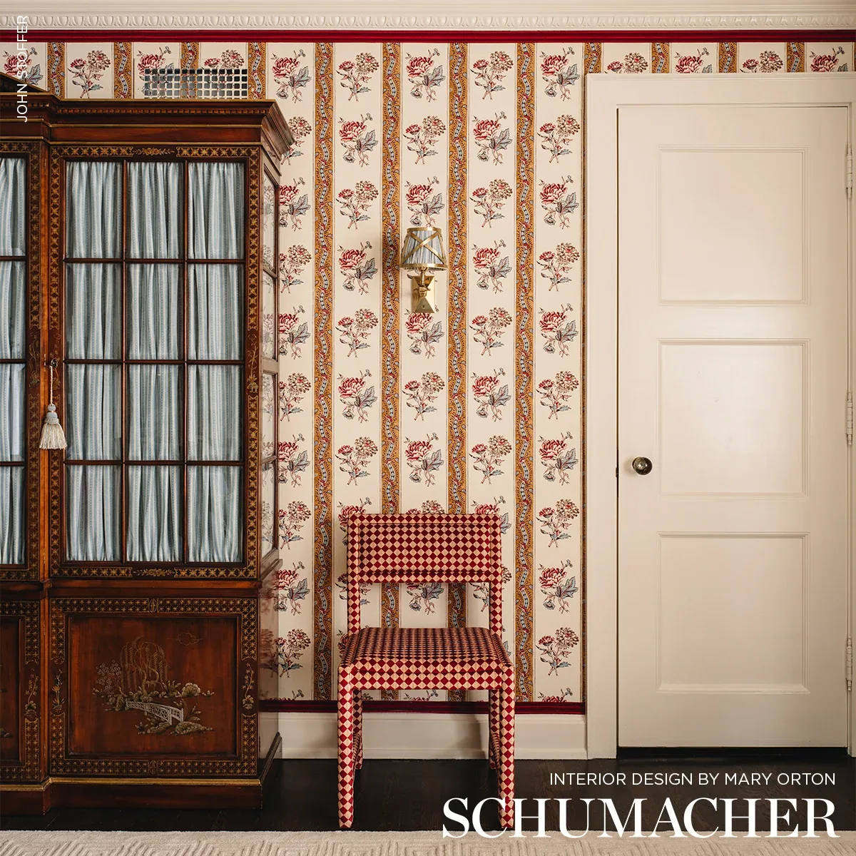 ARIANA FLORAL STRIPE Fabric – DOCUMENT | Schumacher | Wallpa ARIANA FLORAL STRIPE fabric DOCUMENT color by Schumacher