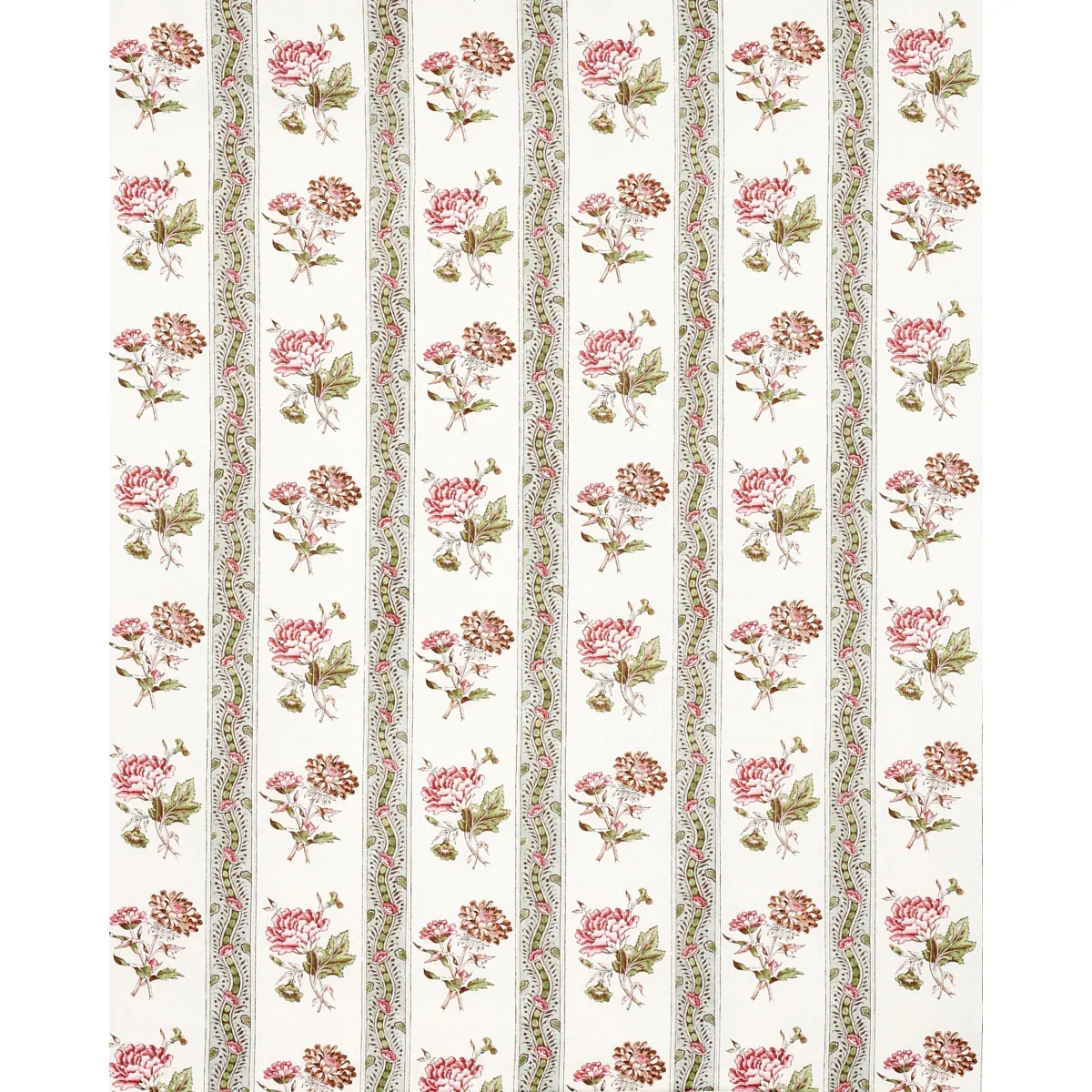 ARIANA FLORAL STRIPE Fabric – FAMILLE ROSE | Schumacher | Wa ARIANA FLORAL STRIPE fabric FAMILLE ROSE color by Schumacher