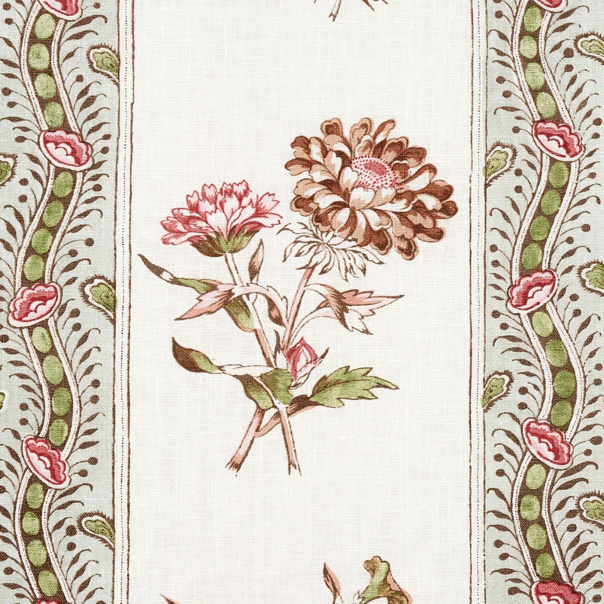 ARIANA FLORAL STRIPE Fabric – FAMILLE ROSE | Schumacher | Wa ARIANA FLORAL STRIPE fabric FAMILLE ROSE color by Schumacher