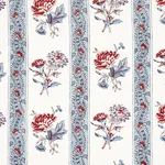 ARIANA FLORAL STRIPE Fabric – PEARLWARE BLUE | Schumacher | ARIANA FLORAL STRIPE fabric PEARLWARE BLUE color by Schumacher