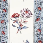 ARIANA FLORAL STRIPE Fabric – PEARLWARE BLUE | Schumacher | ARIANA FLORAL STRIPE fabric PEARLWARE BLUE color by Schumacher