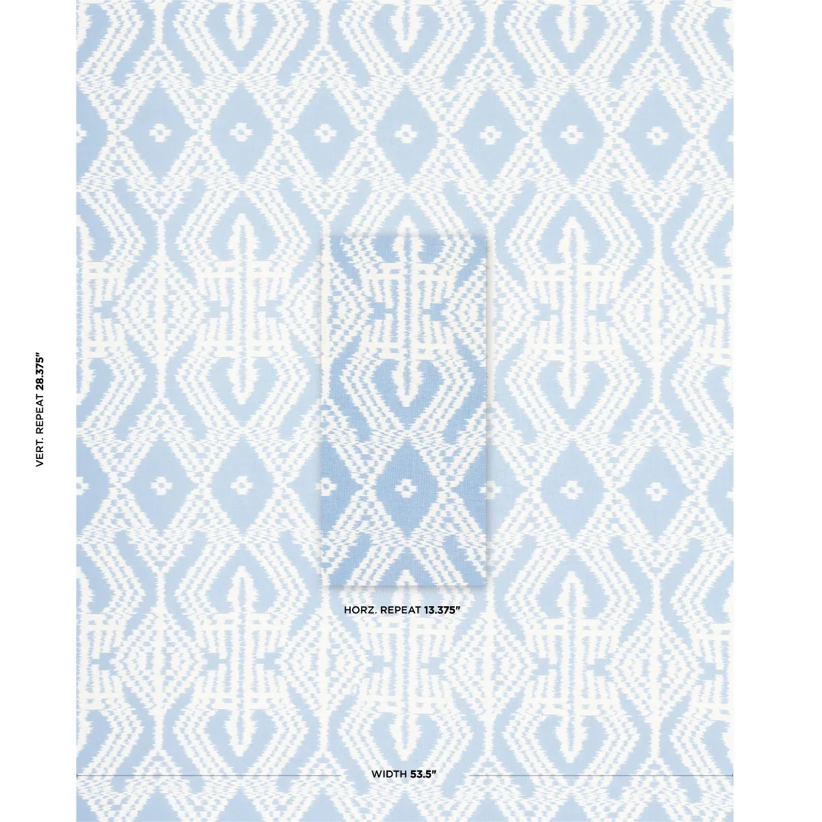 ASAKA IKAT Fabric – CHAMBRAY | Schumacher | Wallpaper Twins ASAKA IKAT fabric CHAMBRAY color by Schumacher