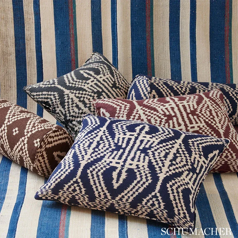ASAKA IKAT Fabric – ESPRESSO | Schumacher | Wallpaper Twins ASAKA IKAT fabric ESPRESSO color by Schumacher