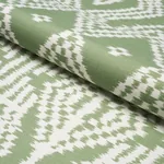 ASAKA IKAT Fabric – GREEN | Schumacher | Wallpaper Twins ASAKA IKAT fabric GREEN color by Schumacher