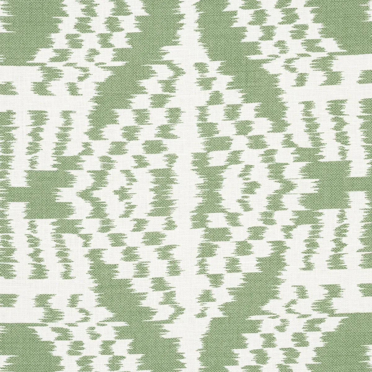 ASAKA IKAT Fabric – GREEN | Schumacher | Wallpaper Twins ASAKA IKAT fabric GREEN color by Schumacher