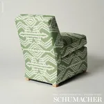 ASAKA IKAT Fabric – GREEN | Schumacher | Wallpaper Twins ASAKA IKAT fabric GREEN color by Schumacher
