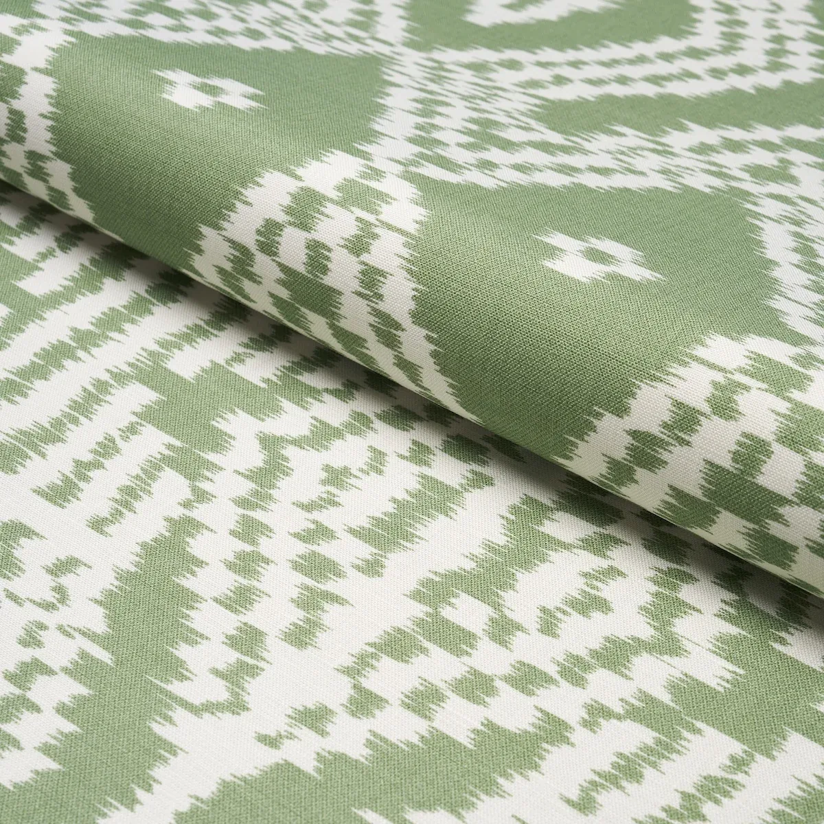 ASAKA IKAT fabric GREEN color by Schumacher