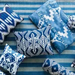 ASAKA IKAT Fabric – INDIGO | Schumacher | Wallpaper Twins ASAKA IKAT fabric INDIGO color by Schumacher