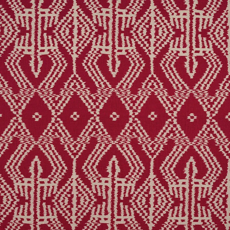 ASAKA IKAT fabric RED color by Schumacher