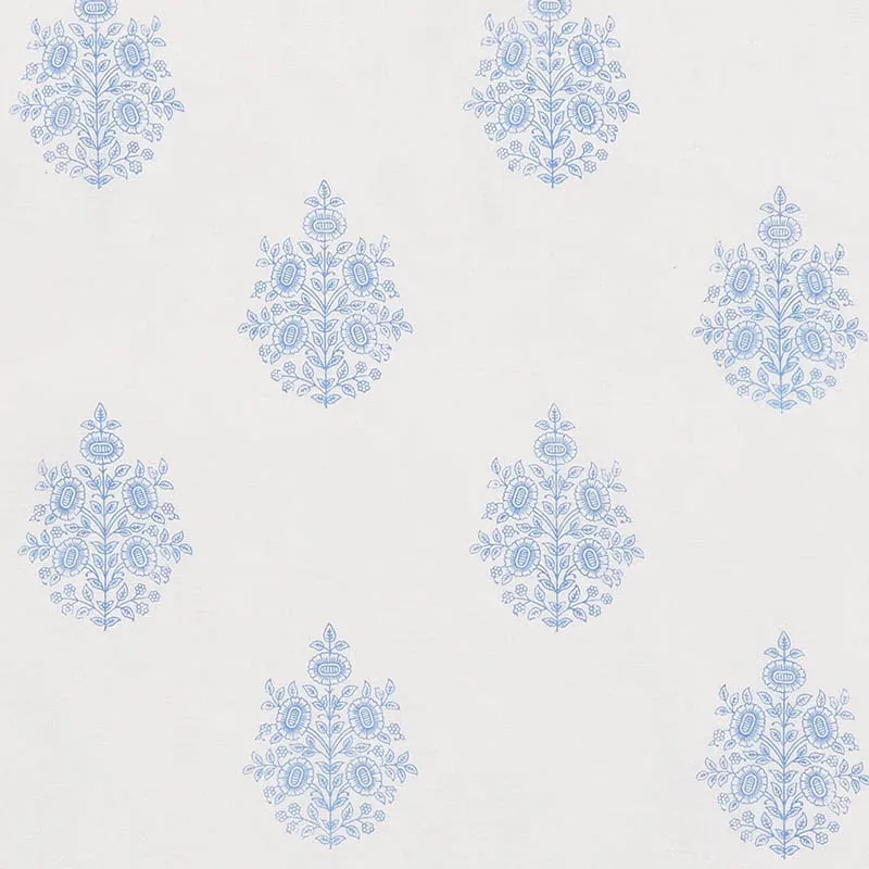 ASARA FLOWER SHEER fabric BLUE color by Schumacher