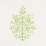 ASARA FLOWER SHEER fabric GREEN color by Schumacher