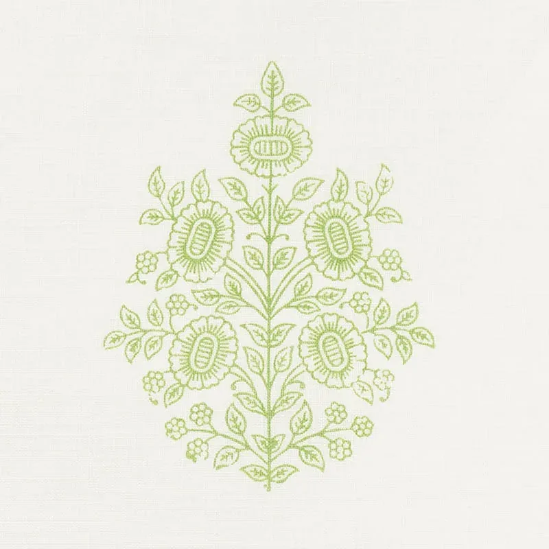 ASARA FLOWER SHEER fabric GREEN color by Schumacher