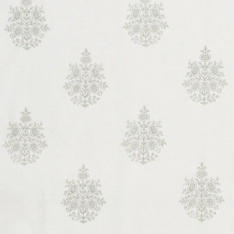 ASARA FLOWER SHEER fabric GREY color by Schumacher