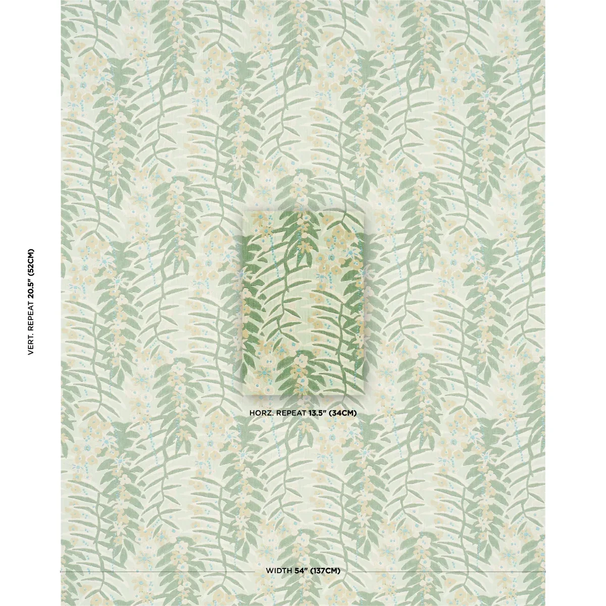 ASHBEE BOTANICAL Fabric – AQUA | Schumacher | Wallpaper Twin ASHBEE BOTANICAL fabric AQUA color by Schumacher
